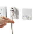 thumbnail image 1 of Adhesive Wall Hook for Power Plug and Socket Holder Organizes Charger Cables Clear 3 Pack Hangers, 1 of 5