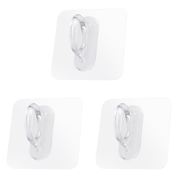 Adhesive Wall Hooks 3 Pack Transparent Acrylic Utility Hooks for Bathroom Kitchen Storage