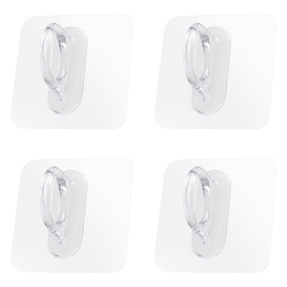 Adhesive Wall Hooks 4 Pack Transparent Acrylic Utility Hooks for Bathroom Kitchen Storage