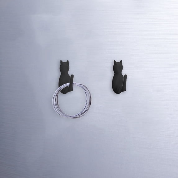 Adhesive Wall Hooks Cute Cat Tail Design, No Drill Strong Sticky Hook for Keys Towels Small Items, Decorative Storage Hangers for Kitchen Bathroom Bedroom and Door Organization