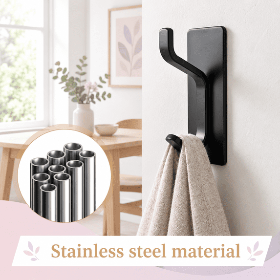 Wall Moount Rack Adhesive Wall Hooks For Coat And Towel Mount Rack Hanging Robes Bags ...
