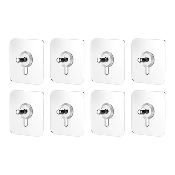 Adhesive Wall Hooks, Heavy Duty No Drill Picture Hangers, Stainless Steel Self-Adhesive Hooks for Bathroom Kitchen Hold 5kg