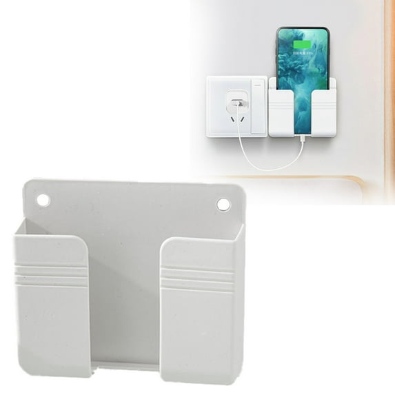 Adhesive Wall Mount Phone Holder - No Drill Charging Station for Showers Rv, Universal Stand for Phones White