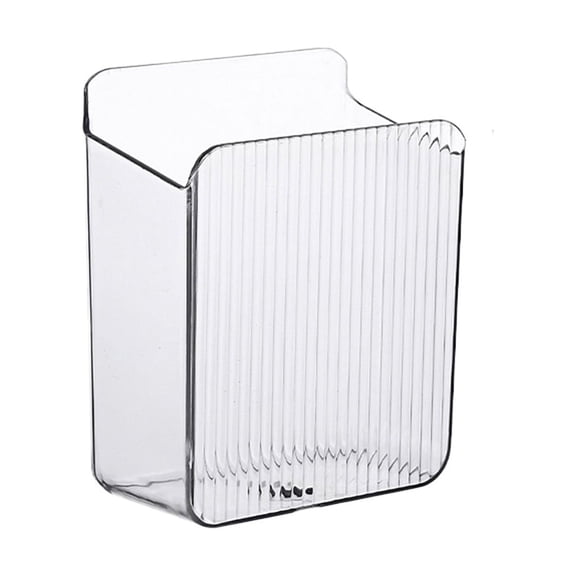 Adhesive Wall-Mounted Organizer, Clear PET Storage Box, Cell Phone/Remote Control/Pen Organizer, No-Drill Wall Storage, Office/Living Room/Bathroom/Kitchen Organizer