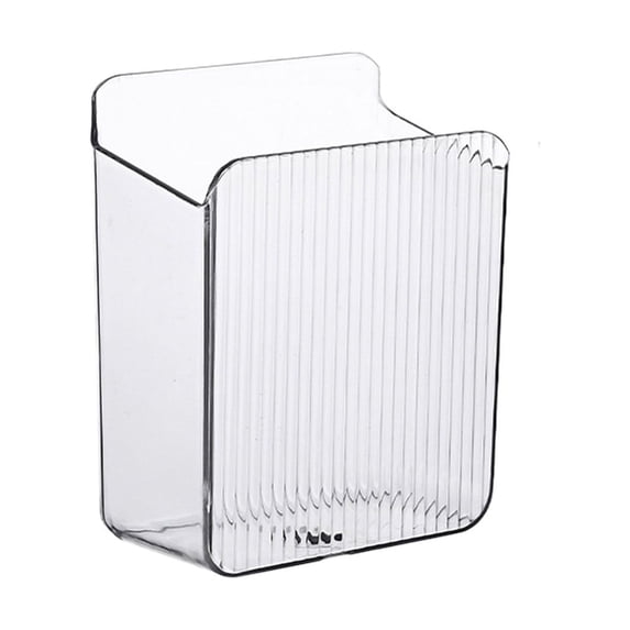 Adhesive Wall-Mounted Organizer, Clear PET Storage Box, Cell Phone/Remote Control/Pen Organizer, No-Drill Wall Storage, Office/Living Room/Bathroom/Kitchen Organizer