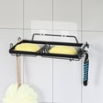 thumbnail image 1 of Adhesive Wall Mounted Soap Holder Basket, Black, 1 of 6