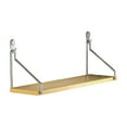 thumbnail image 1 of Adhesive Wall Shelf No Drill Wooden 40x15cm, Bedside Mounted Storage Rack for Router & Decor, Small Bookshelf for Small Spaces, 1 of 6