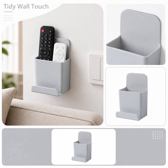Adhesive Wall Shelf, Remote Wall Holder, Mobile Phone Stand, Remote Organizer, Space-Saving 4X2.5 Inch Compact Storage Solution That Mounts Securely to Smooth Walls in Bedrooms,