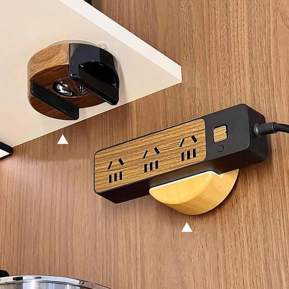 Adhesive Wall Socket Holder Adjustable Clamp Power Strip Fixator