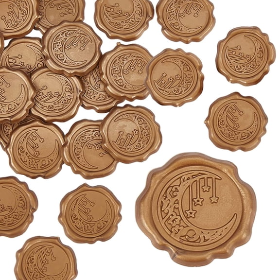 Adhesive Wax Seal Stickers For Envelope Seal Dark Goldenrod 30.8x30.8x2.2mm Wax