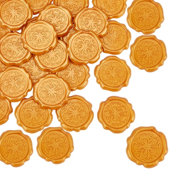 Adhesive Wax Seal Stickers For Envelope Seal Goldenrod 30.8x30.8x2.2mm for DIY