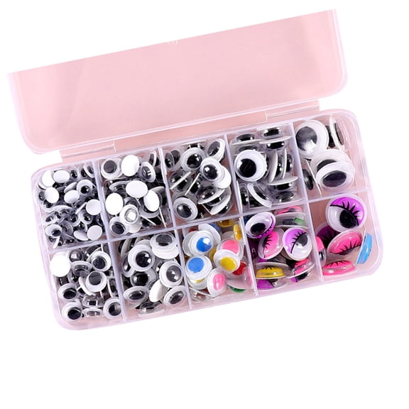 Adhesive Wiggle Eyes Round Eyes Sticker Assorted Size Eyes Sticker for Doll Making Scrapbooking Toy Accessories