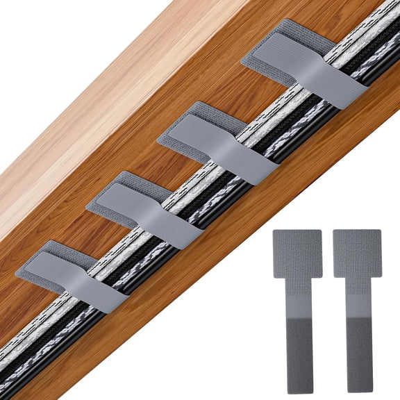 Adhesive Wire Management, 50pcs Hook and Loop Cable Ties, Adjustable Cable Straps, Sticky-Back Cord Organizer for Kitchen Appliances at Office, Home