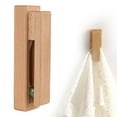 thumbnail image 1 of Adhesive Wooden Towel Hooks - No Drill Wall Mounted Towel Racks For Bathroom, Kitchen & Bedroom, Rustic Style Damage-Free Home Decor, 1 of 9