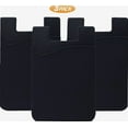 thumbnail image 1 of Adhesive for the back of mobile phone card wallets and mobile phone cases. Silicone adhesive pocket wallets, suitable for flat surfaces such as iPhone and Android (black 3 packs), 1 of 3