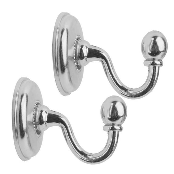 Adhesive hooks 2x Metal Curtain Holdback Wall Tie Back Hooks Hanger Holder Window Curtain Hooks