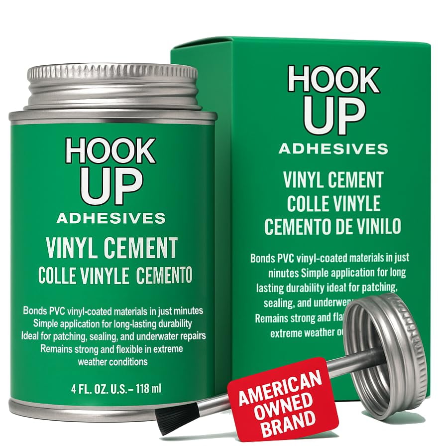 Adhesives Vinyl Contact Cement, Glue 4oz Waterproof, Fast-Drying Repair Adhesive for Pools, Inflatables, PVC, Air Mattresses, PVC Pipes, Tarps, Boats, Rafts, Upholstery Strong Bond, Cement