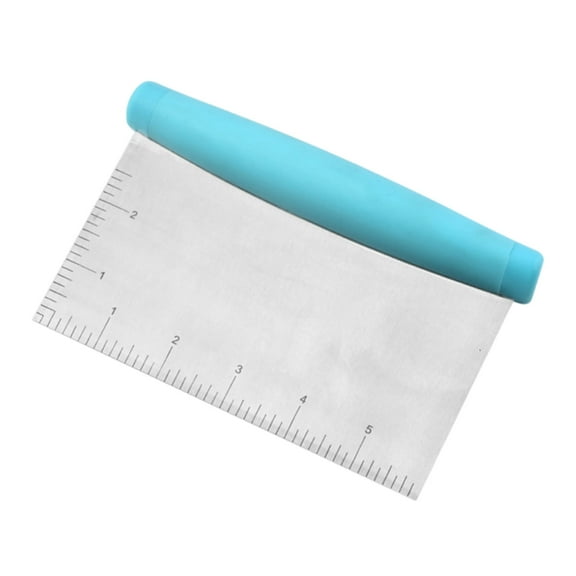 Adhiper Bench Scraper & Chopper,Stainless Steel Dough Cutter with Contoured Grip,Multi-Purpose Kitchen Tool for Baking Cooking,Food Scraper Chopper & Pastry Knife(Blue)
