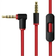 Adhiper Replacement Audio Line Cable Cord Wire with in-line Microphone and Control for Solo3 Studio2 Pro Detox Mixr Pill Headphones (Black+Red/1.4m)