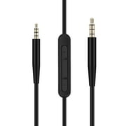 Adhiper Replacement Quietcomfort 45 Audio Cable with Remote Volume & Mic Compatible with Boses On-Ear 2/OE2/OE2i/QC25/QC35/QC45Soundlink/ SoundTrue Headsets (Black/1.4m)