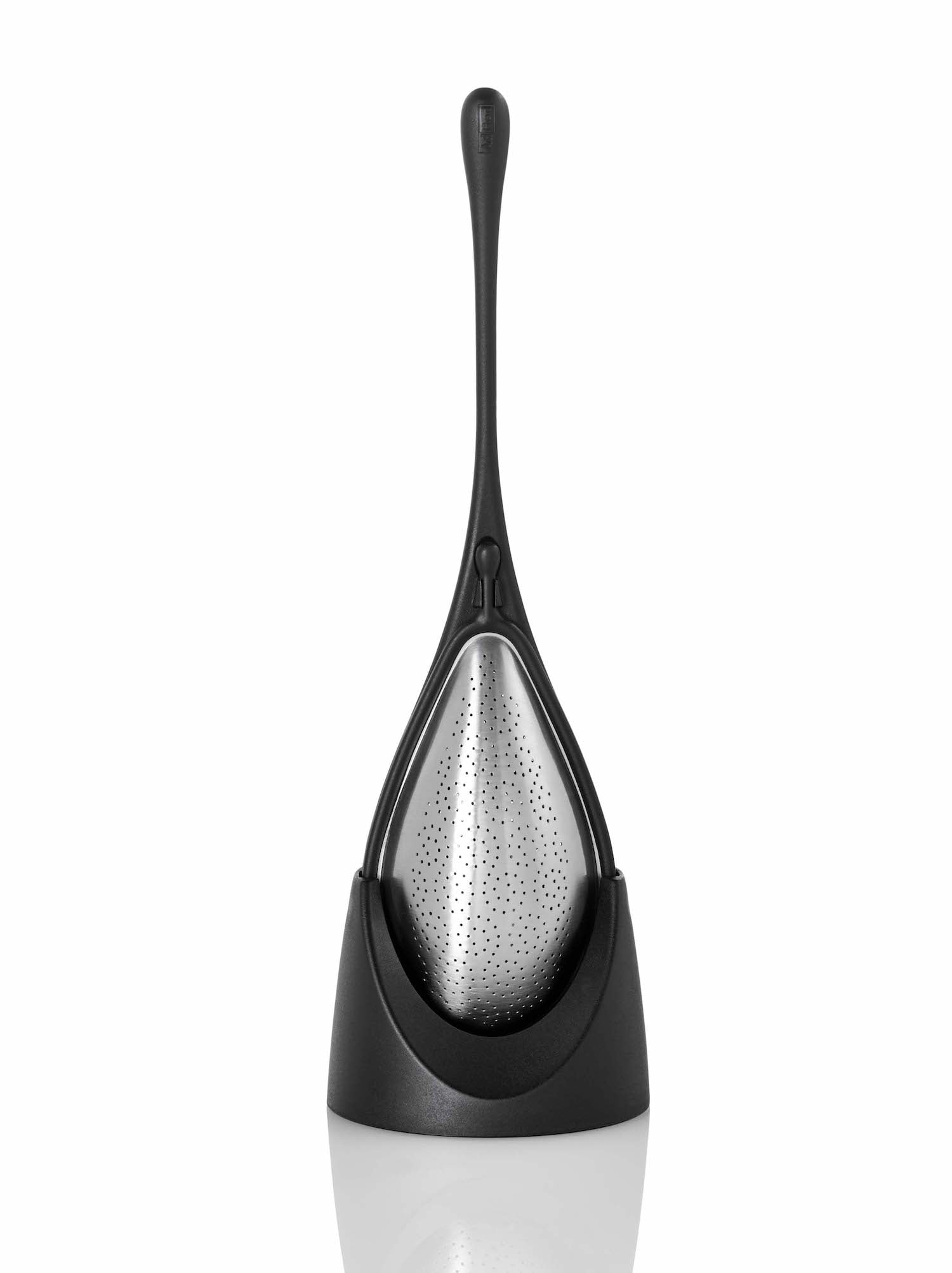 AdHoc Black Stainless Steel Loose Leaf Tea Infuser with Stand