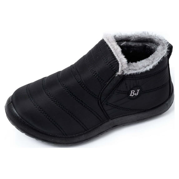 Adibosy Womens Snow Boots Warm Ankle Booties Waterproof Comfortable Slip On Outdoor Artificial Fur Lined Lining Winter Shoes for Women Black