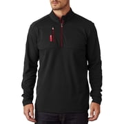 adidas Golf Mens Puremotion Mixed Media Quarter-Zip A195, Black/Bold Red, XX-Large