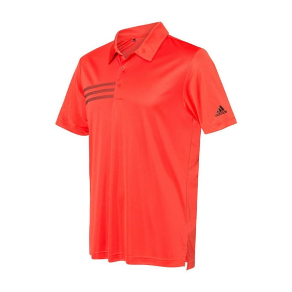 Adidas 3-Stripes Chest Sport Shirt A324 - Blaze Orange/ Black Size M