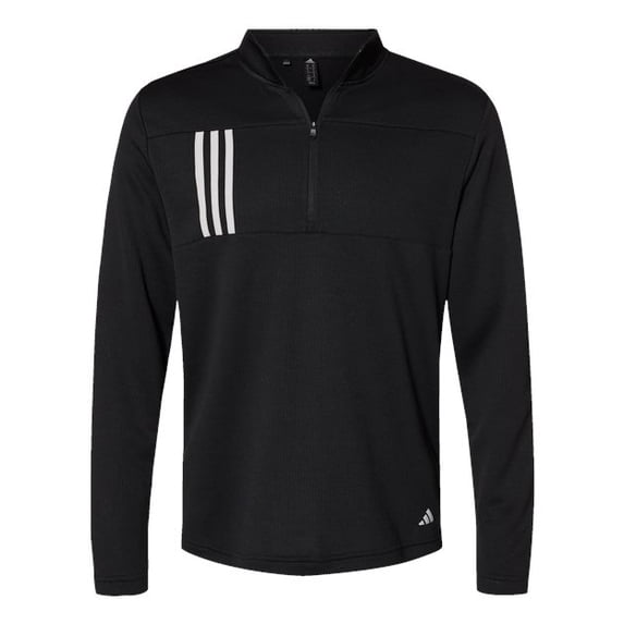 Adidas - 3-Stripes Double Knit Quarter-Zip Pullover - A482 - Black/ Grey Two