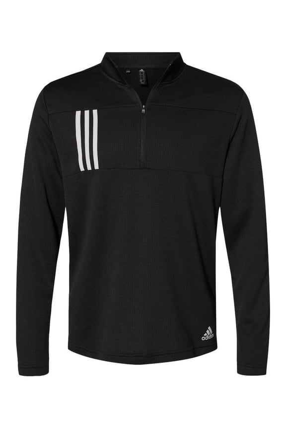 - 3-Stripes Double Knit Quarter-Zip Pullover - A482