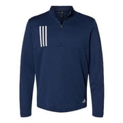 Adidas 3-Stripes Double Knit Quarter-Zip Pullover Athletic Jacket Mens