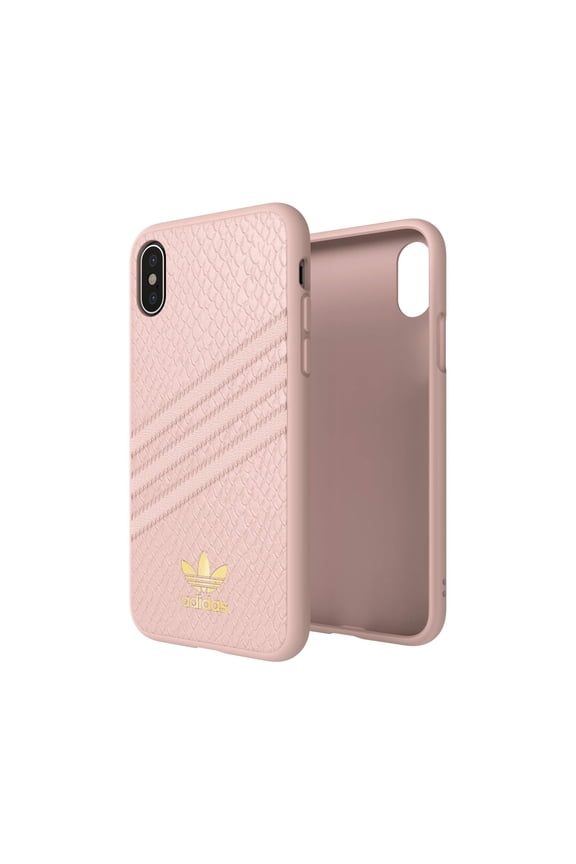 3-Stripes Snap Case for Apple iPhone XS and X - Pink Snake / Gold