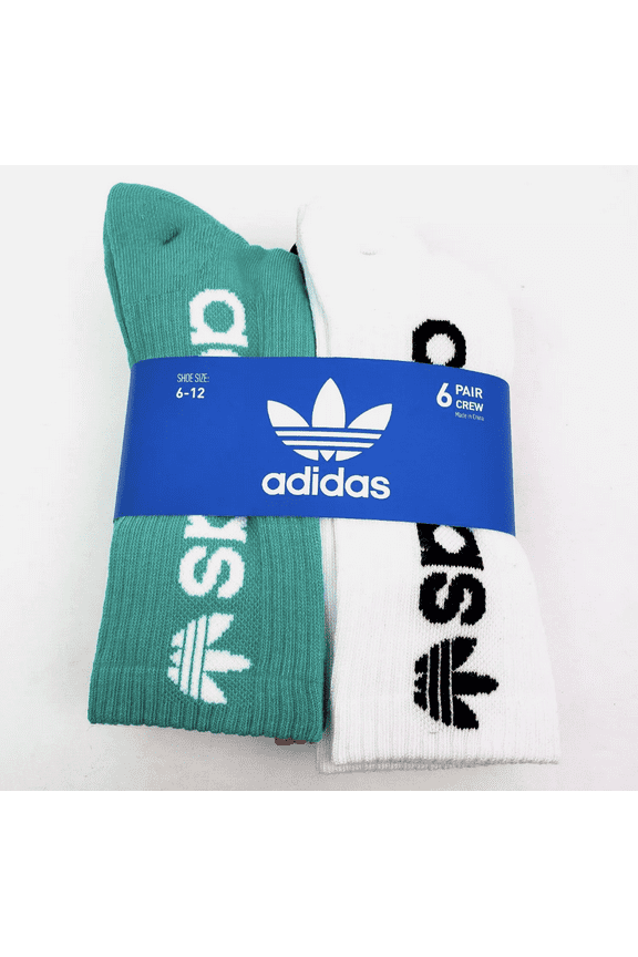 6-Pack Crew Socks, Mens Size 6-12