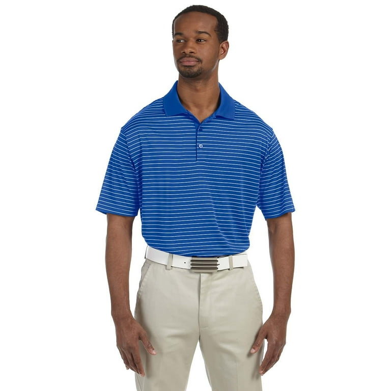 Adidas A145 Men s Golf Colorblock Polo Royal Heather Medium Walmart