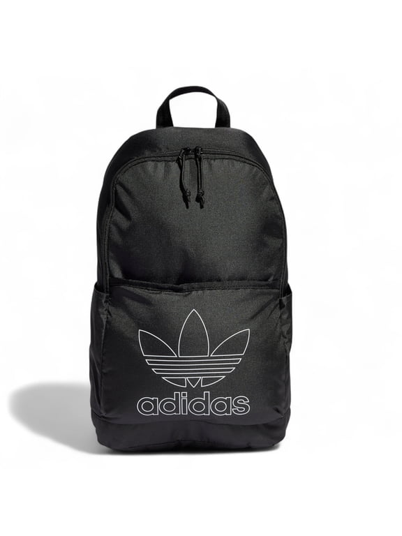 Unisex Adicolor Backpack, Versatile Trifoil Light, Black, Front Zip Pocket, 17"