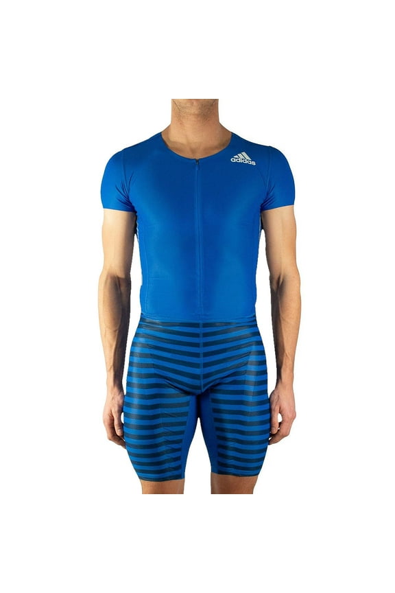 Adizero Sleeveless Speed Compression Running Track Suit (Medium, Blue)