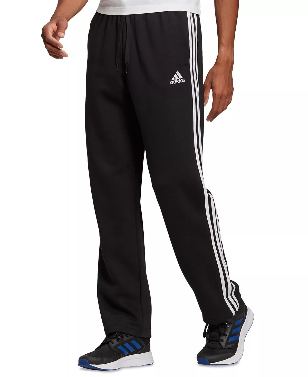 Adidas BLACK Men's Fleece Track Pants, US Large/Tall