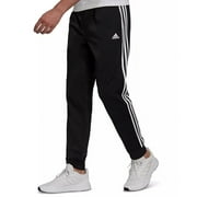 adidas Men's Essentials Warm-Up Slim Tapered 3-Stripes Tracksuit Bottoms, Black/White, X-Large