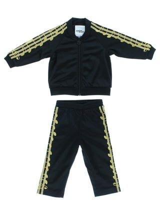 Black and top gold adidas sweatsuit