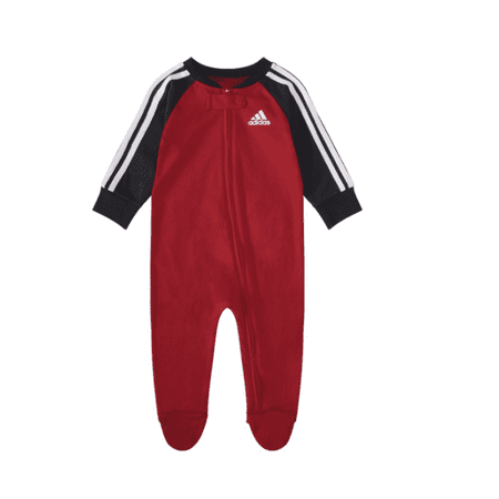 Adidas Baby Boys Long Sleeve Zipper Raglan Footed Coverall - Better Scarlet