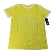 Adidas Big Boys 3-Stripes Graphic Logo Jersey T-Shirt Yellow/White AA6713 Size XLarge