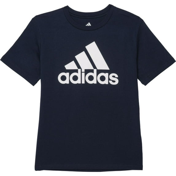 Adidas Big Boys Badge of Sport Short Sleeve Cotton T-Shirt-Navy / M