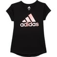 thumbnail image 1 of Adidas Big Girl's Contrast Logo Graphic Pint Cotton Active T-Shirt-M, 1 of 2