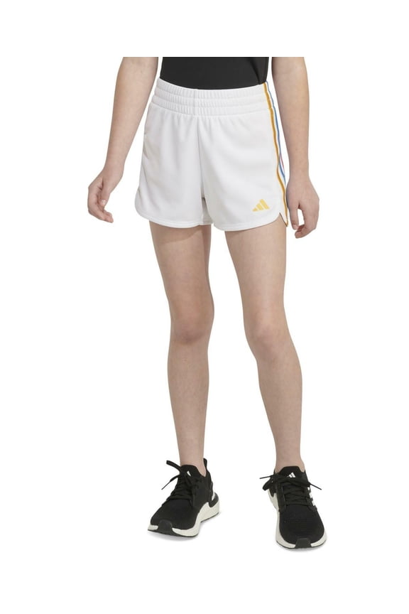 Big Girls Gradient 3-Stripe Pacer Mesh Shorts - White Multi