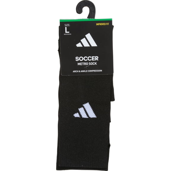 Adidas Black/Night Grey/White Soccer Metro Sock Size L 1 ea