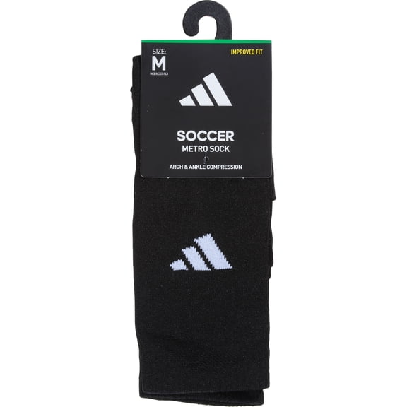 Adidas Black/Night Grey/White Soccer Metro Sock Size M 1 ea