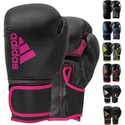 Adidas Boxing Gloves, Hybrid 80 , for Boxing, Kickboxing, MMA, Bag, Training, Fitness, Boxing Gloves for Men, Women and Kids, Weight 10 Oz. , Black Shock Pink