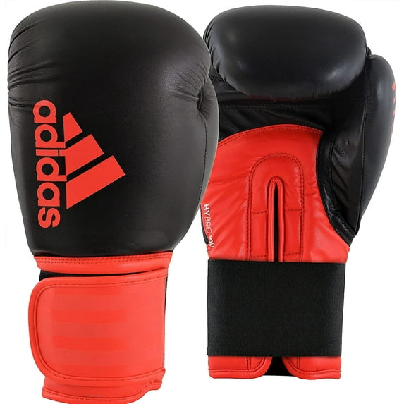 Adidas Boxing and Kickboxing Gloves - Hybrid 100 - for Men and Women - for Punching, Fitness and Heavy Bags - Black/Red, 16oz