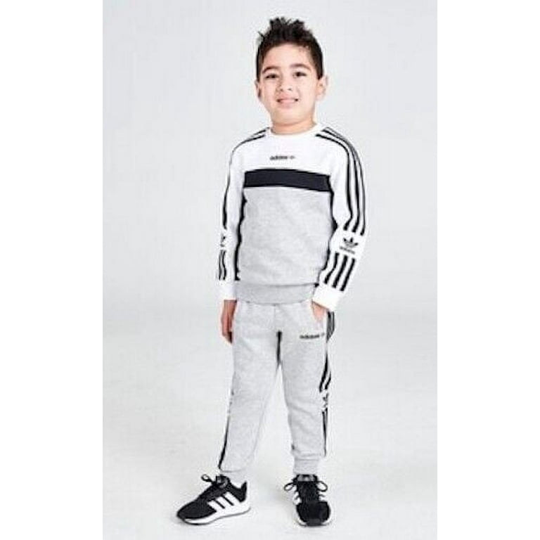 Adidas Boy\'s Crew Suit, Medium Grey Heather, 2XS