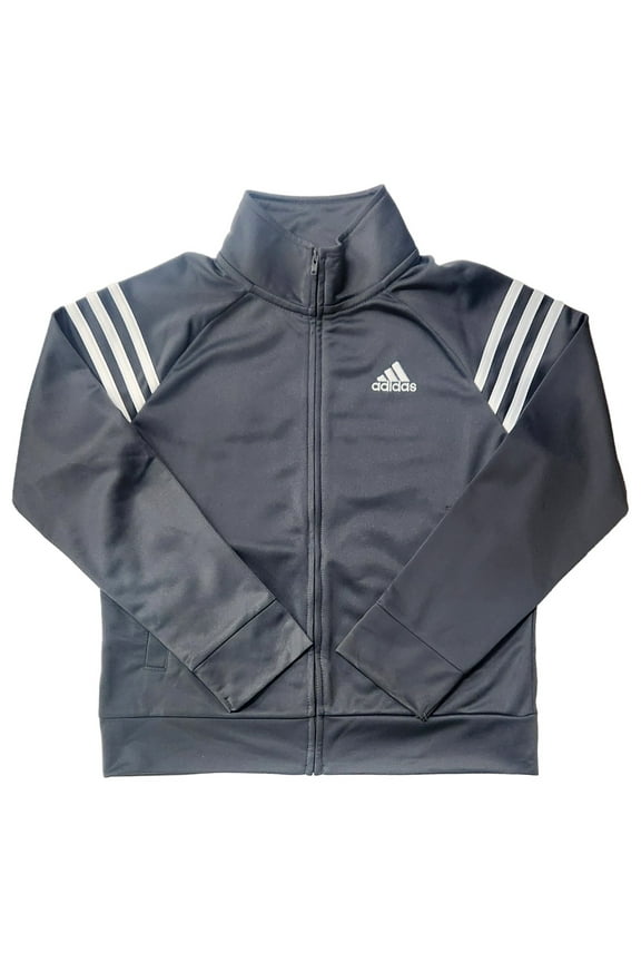 Boys Gray Full Front Zip Athletic Jacket Sweatshirt Small 8